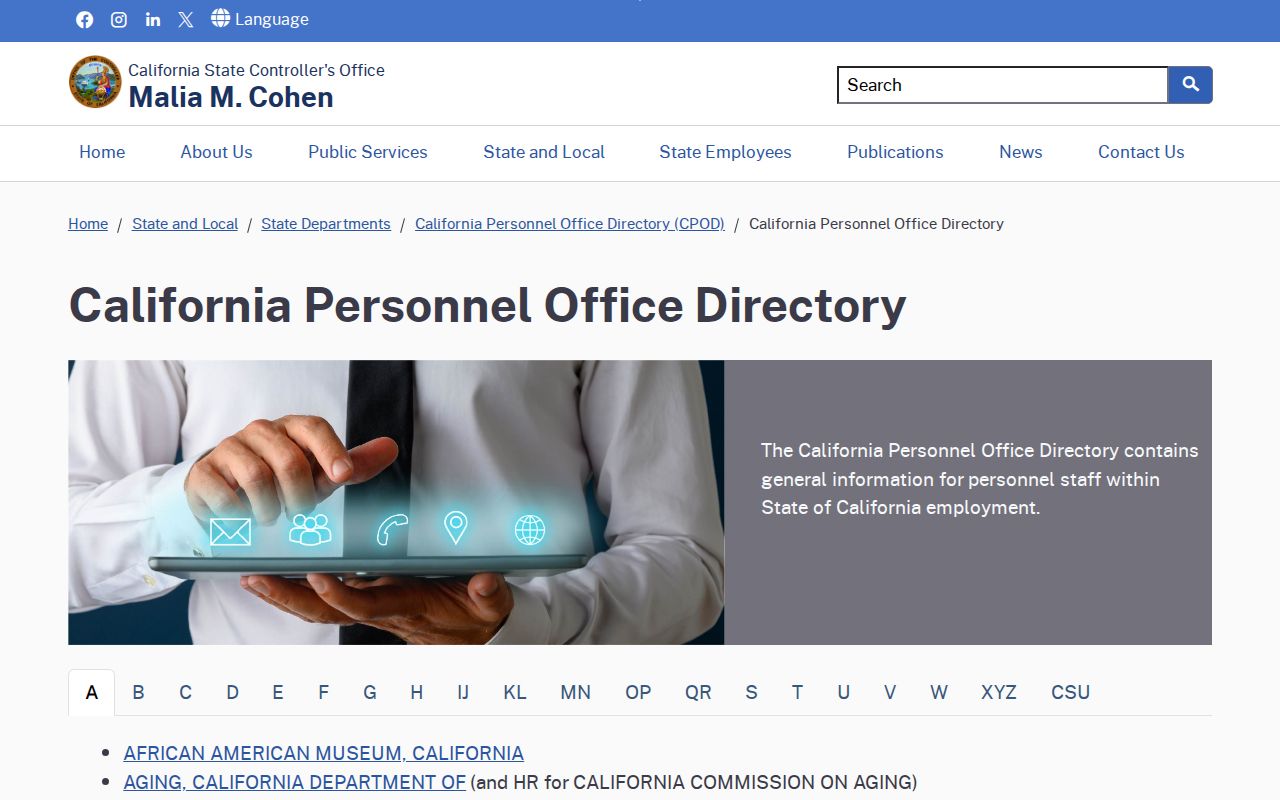 Irvine people directories California personnel office contacts
