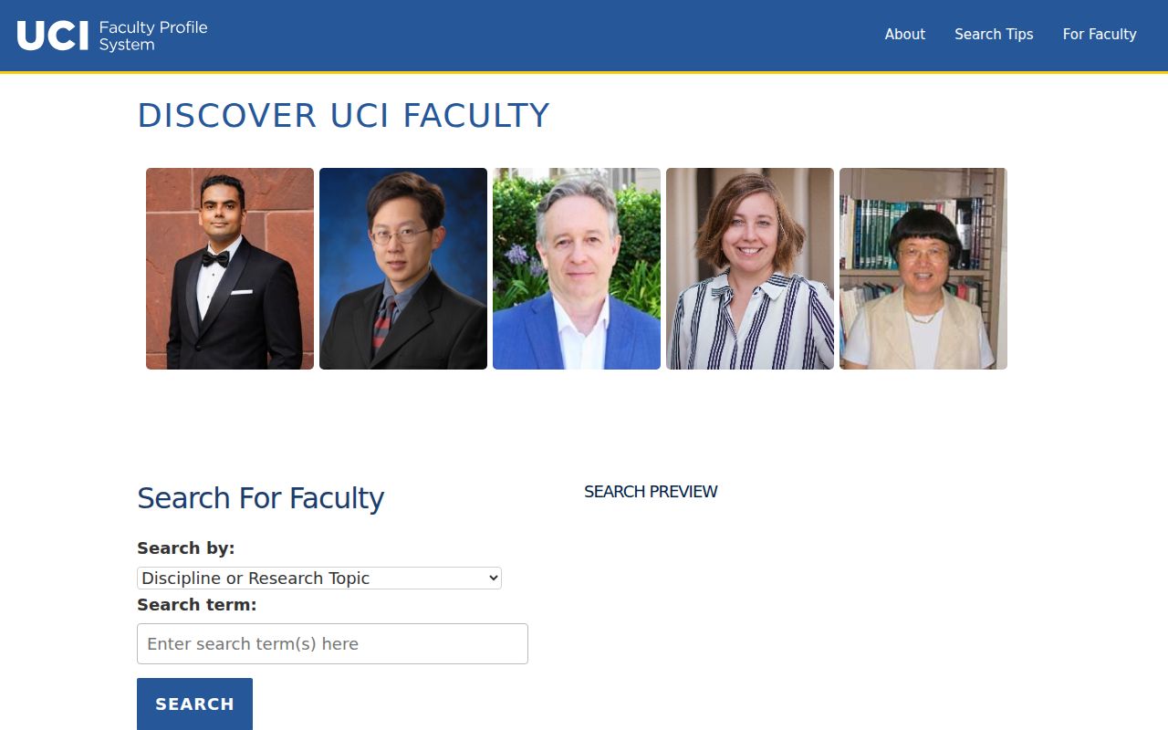 Irvine people directories UCI faculty profile search