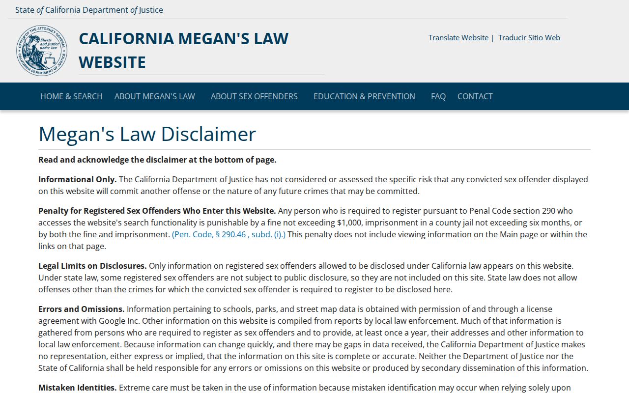 Irvine public records California Megan's Law registry